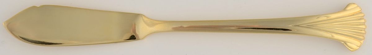 UNF488 (Gold Electroplate) Flat Handle Master Butter Knife by Unknown Mfg Silver-1