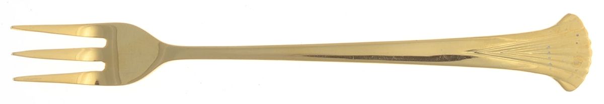 UNF488 (Gold Electroplate) Cocktail/Seafood Fork by Unknown Mfg Silver-1