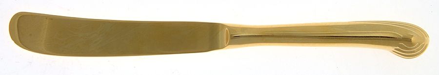 UNF488 (Gold Electroplate) Hollow Pistol Handle Butter Spreader by Unknown Mfg Silver-1