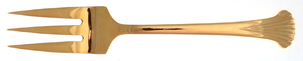 UNF488 (Gold Electroplate) Individual Salad Fork by Unknown Mfg Silver-1