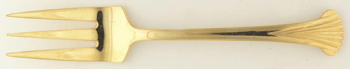 UNF488 (Gold Electroplate) Dessert Fork by Unknown Mfg Silver-1