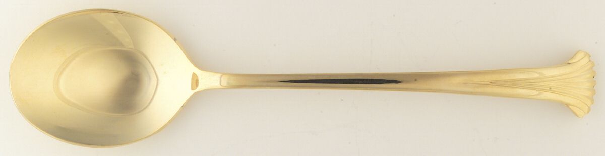 UNF488 (Gold Electroplate) Tablespoon (Serving Spoon) by Unknown Mfg Silver-1