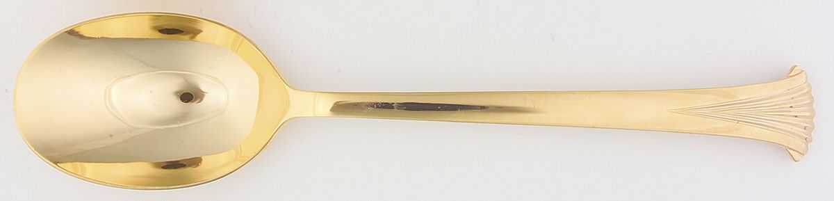 UNF488 (Gold Electroplate) Solid Salad Serving Spoon by Unknown Mfg Silver-1