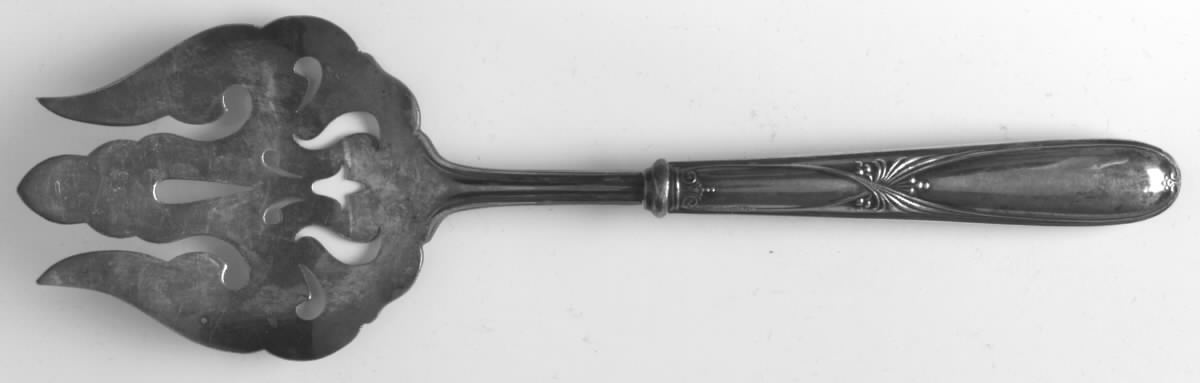 UNF495 (Sterling) Salad Serving Fork with Plated Prongs by Unknown Mfg Silver-1