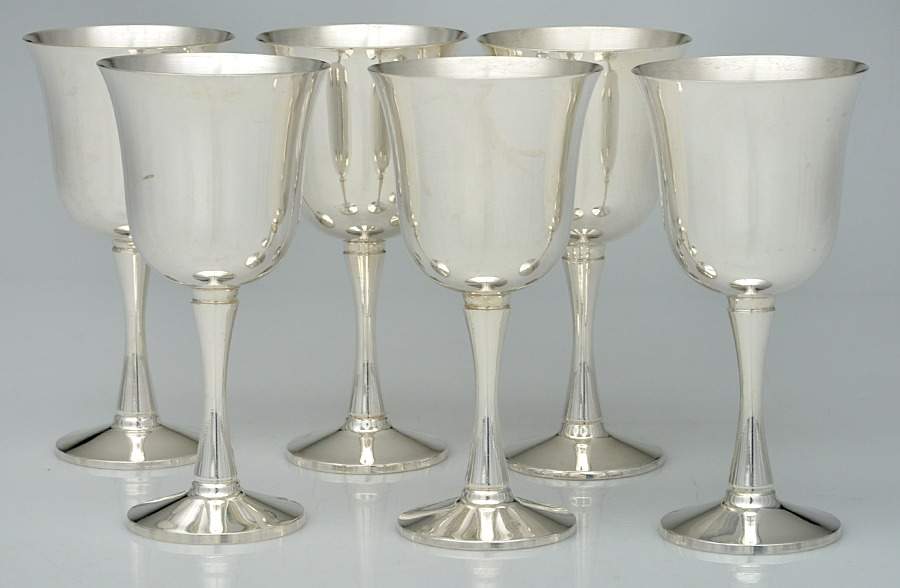 Silverplate Hollowware (Set of 6) Wine Goblet by Unknown Manufacturer-1