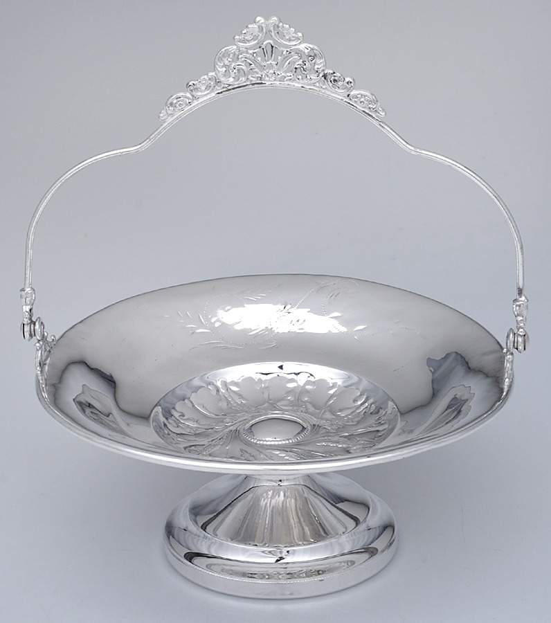 Silverplate Hollowware 8" Handled Basket by Unknown Manufacturer-1