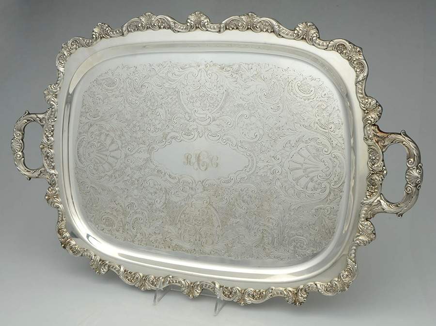 Silverplate Hollowware 19" Waiter Tray by Unknown Manufacturer-1