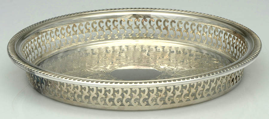 Silverplate Hollowware 10" Gallery Tray by Unknown Manufacturer-1