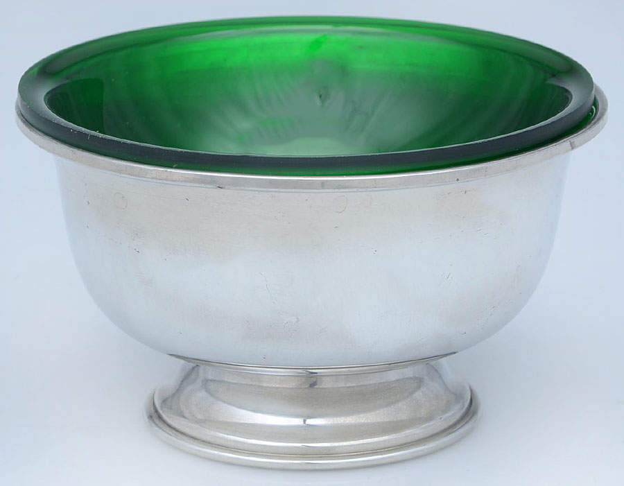 Pewter Hollowware 4" Paul Revere Bowl & Plastic Liner by Unknown Manufacturer-1