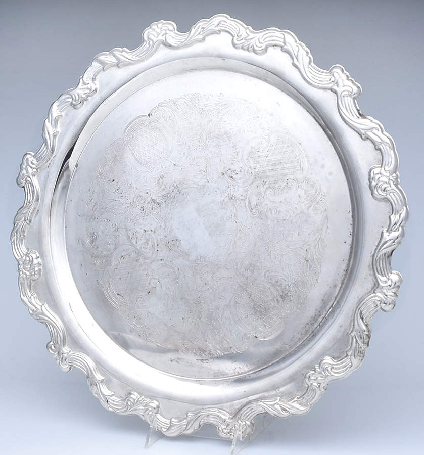 Silverplate Hollowware 17" Round Tray by Unknown Manufacturer-1