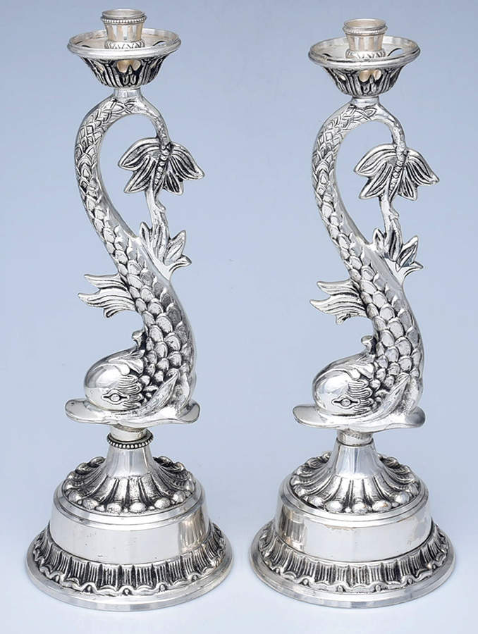 Silverplate Hollowware Pair of 15" Candlesticks by Unknown Manufacturer-1