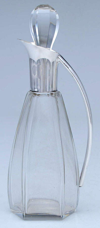 Silverplate Hollowware Crystal Cruet Bottle W/Silver Top by Unknown Manufacturer-1