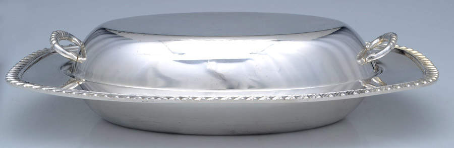 Silverplate Hollowware 12" Oval Double Vegetable by Unknown Manufacturer-1