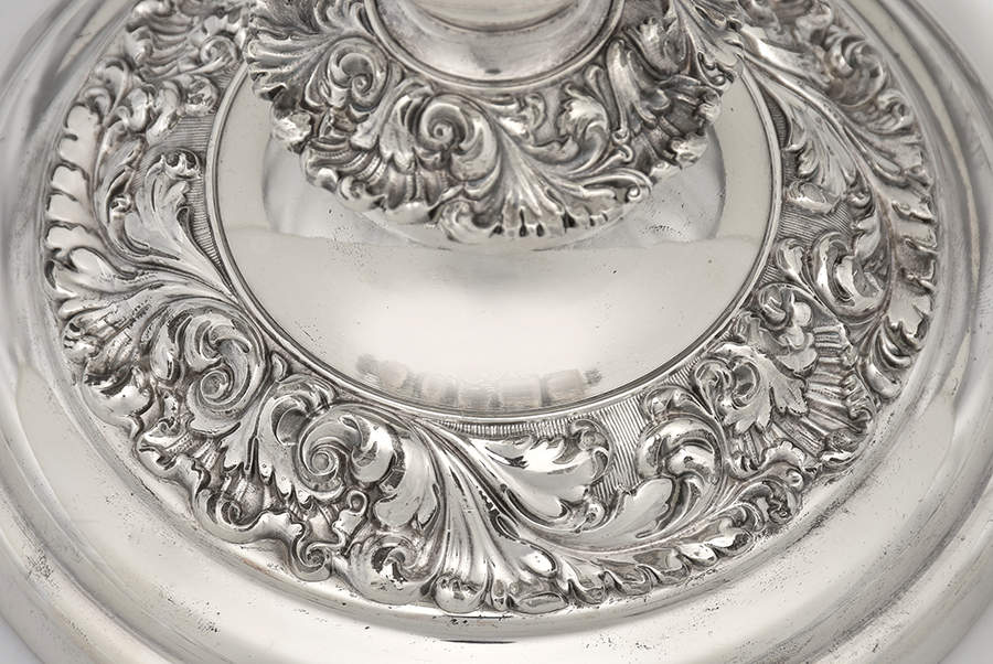 Silverplate Hollowware Pair of 3 Light Weighted Candelabra with Bobech by Unknown Manufacturer-2