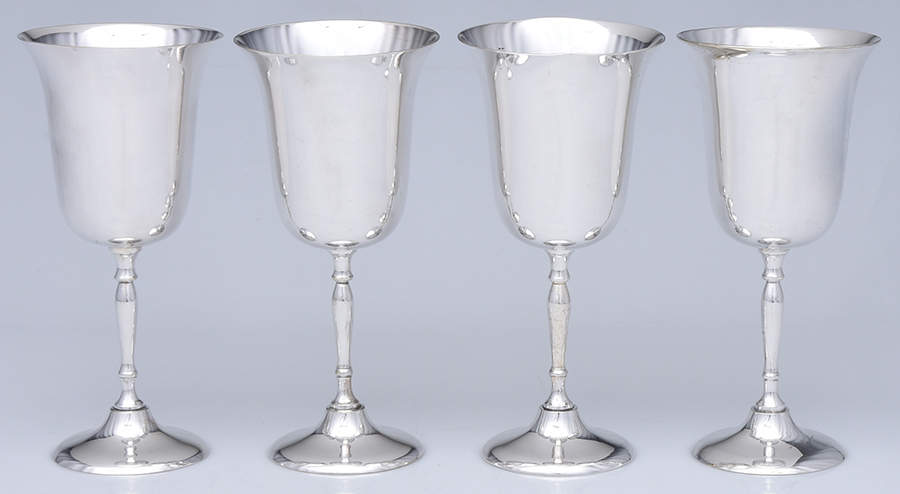 Silverplate Hollowware Water Goblet - Set of 4 by Unknown Manufacturer-1