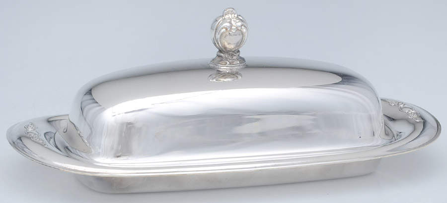 Silverplate Hollowware 1/4 Pound Covered Butter Dish by Unknown Manufacturer-1