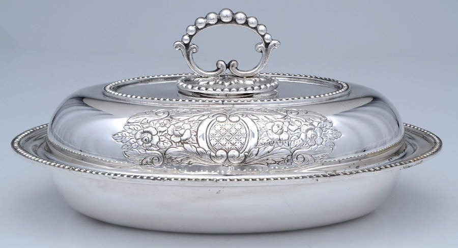 Silverplate Hollowware 11" Oval Double Vegetable by Unknown Manufacturer-1