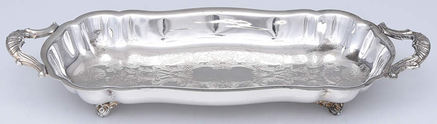 Silverplate Hollowware Plated Footed Bread Tray by Unknown Manufacturer-1