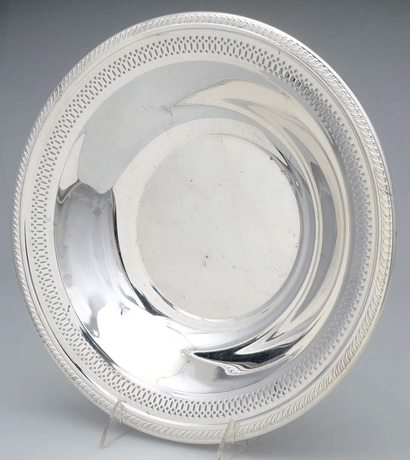 Silverplate Hollowware 12" Round Pierced Vegetable Bowl by Unknown Manufacturer-1