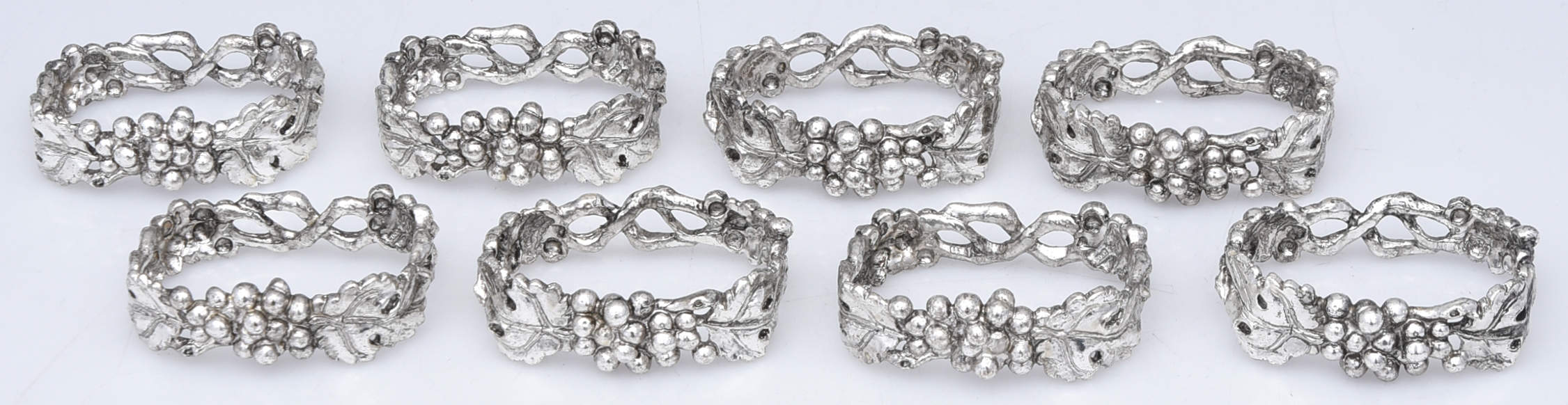 Silverplate Hollowware Napkin Ring - Set of 8 by Unknown Manufacturer-1