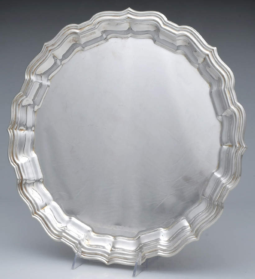 Silverplate Hollowware 14" Round Tray by Unknown Manufacturer-1