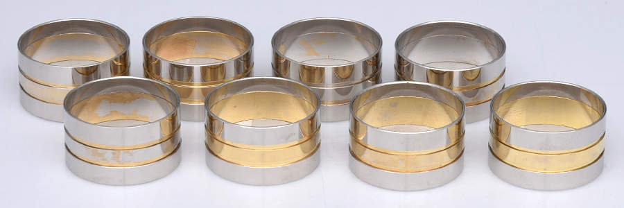 Silverplate Hollowware Napkin Ring - Set of 8 by Unknown Manufacturer-1