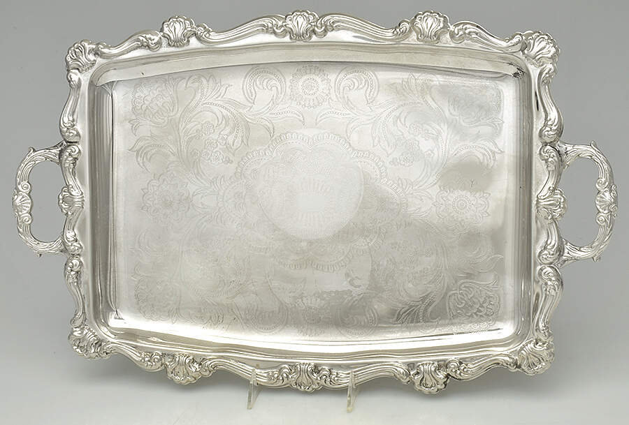 Silverplate Hollowware 18" Waiter Tray by Unknown Manufacturer-1