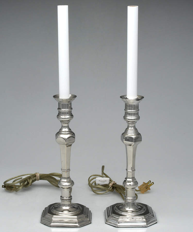 Silverplate Hollowware Pair of 18" Electric Candlesticks by Unknown Manufacturer-1