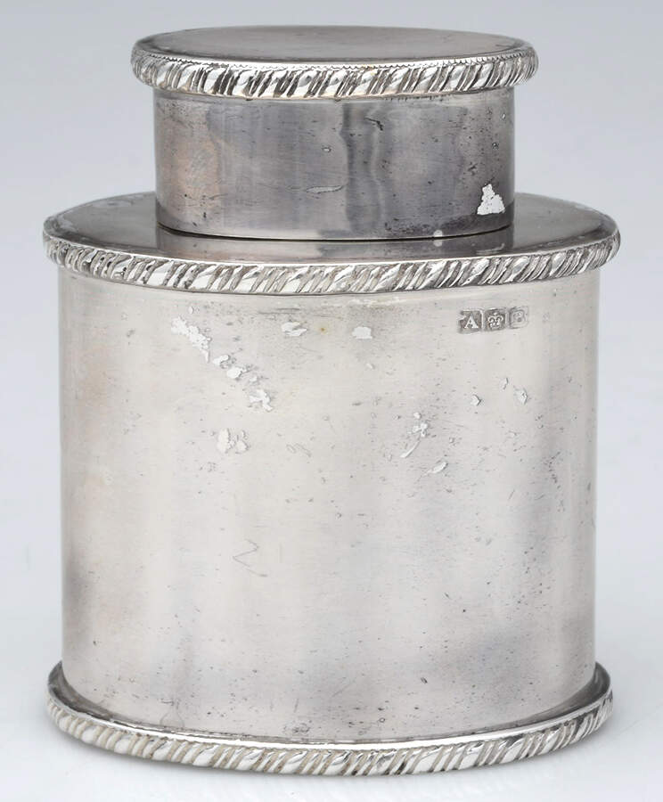 UNH33 (Silverplate, Hollowware) Tea Caddy & Lid by Unknown Manufacturer-1