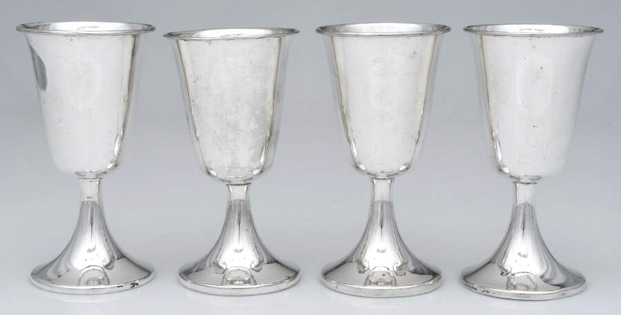 Silverplate Hollowware Water Goblet - Set of 4 by Unknown Manufacturer-1