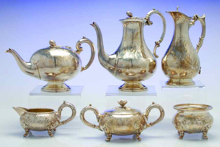 Silverplate Hollowware 6 Piece Tea Set (PCP, PTP, PCR, PSU, PWB, PPITHM) by Unknown Manufacturer-1
