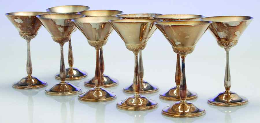 Silverplate Hollowware Wine Goblet - Set of 10 by Unknown Manufacturer-1