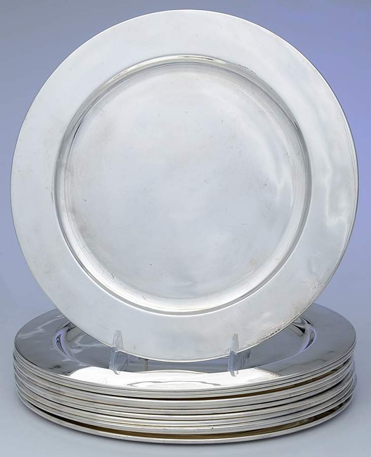Silverplate Hollowware (Set of 12) Dinner Plate by Unknown Manufacturer-1