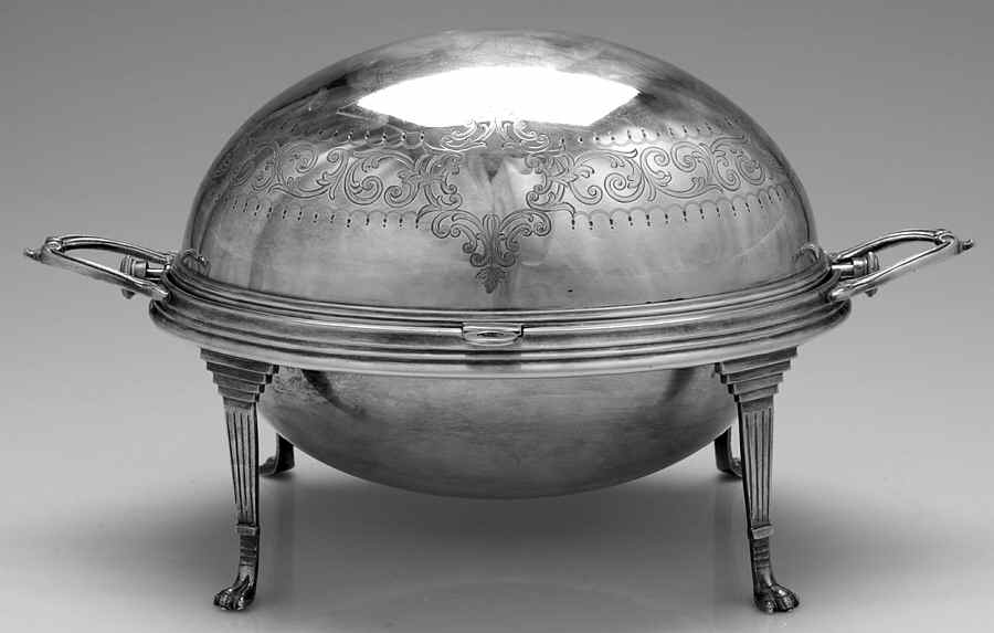 Silverplate Hollowware Large Breakfast Server with Revolving Top by Unknown Manufacturer-1