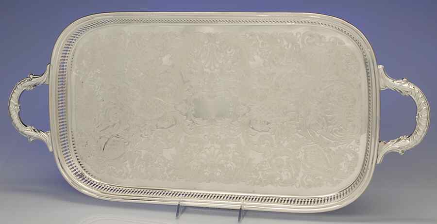 Silverplate Hollowware Medium Plated Galley Tray by Unknown Manufacturer-1