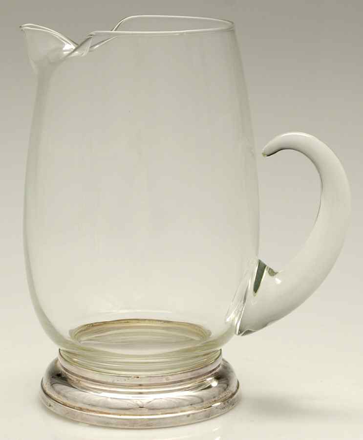 Silverplate Hollowware Crystal Pitcher with Silverplate Base by Unknown Manufacturer-1