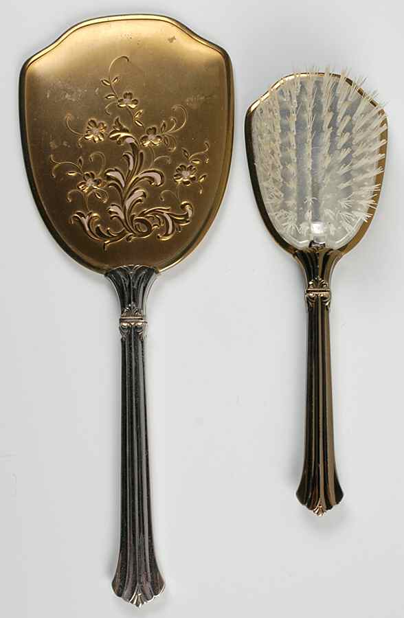 Silverplate Hollowware 2 Pc Vanity Set (Hair Brush and Mirror) by Unknown Manufacturer-1