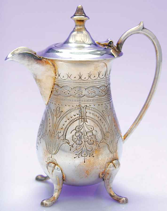 Silverplate Hollowware Syrup Pitcher with Hinged Lid by Unknown Manufacturer-1