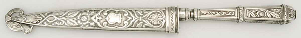 Silverplate Hollowware Boot Knife Letter Opener W/Sheath by Unknown Manufacturer-1