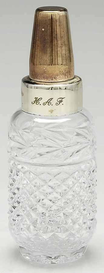 Silverplate Hollowware Crystal Baby Bottle & Metal Top by Unknown Manufacturer-1