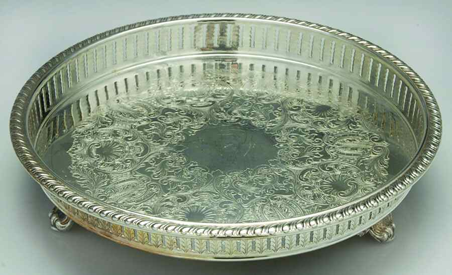 Silverplate Hollowware Silverplate Gallery Tray by Unknown Manufacturer-1