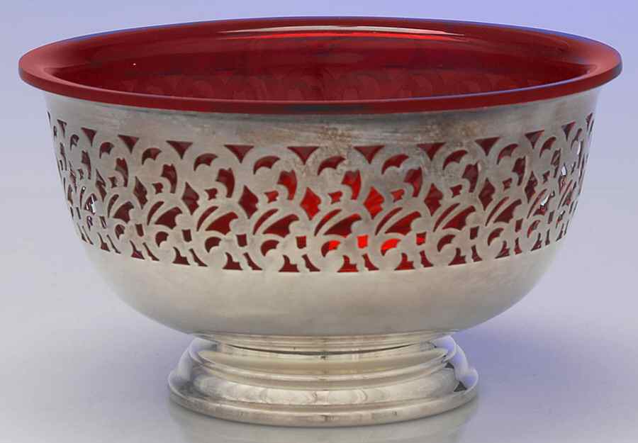 Silverplate Hollowware 7" Paul Revere Bowl & Plastic Liner by Unknown Manufacturer-1
