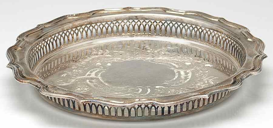 Silverplate Hollowware 12" Gallery Tray by Unknown Manufacturer-1