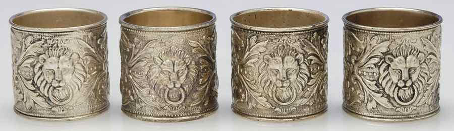 Silverplate Hollowware Napkin Ring - Set of 4 by Unknown Manufacturer-1