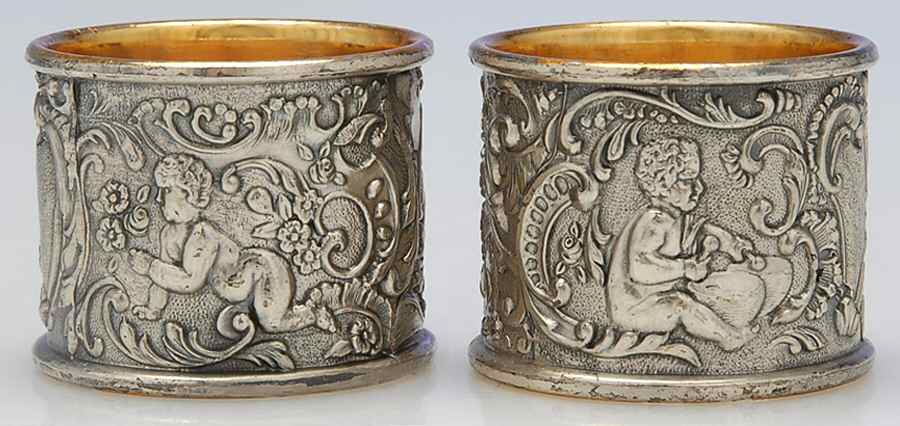Silverplate Hollowware Napkin Ring - Set of 2 by Unknown Manufacturer-1