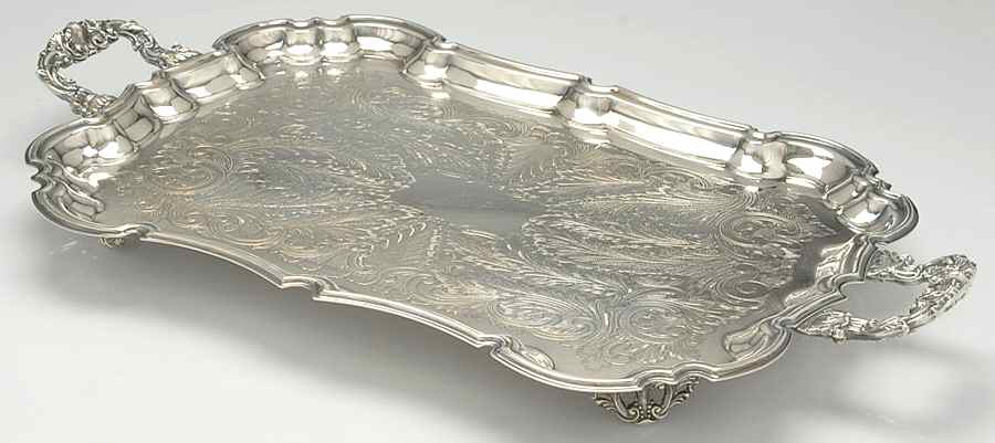 Silverplate Hollowware 19" Waiter Tray by Unknown Manufacturer-1