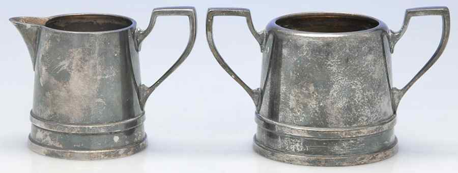 Silverplate Hollowware Creamer & Open Sugar Set by Unknown Manufacturer-1