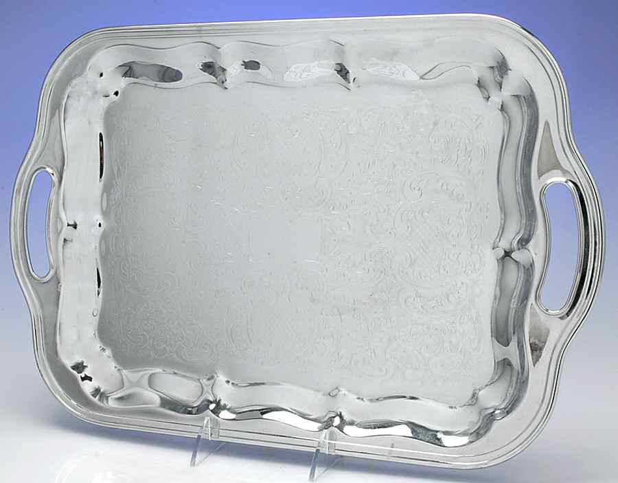 Silverplate Hollowware 18" Waiter Tray by Unknown Manufacturer-1