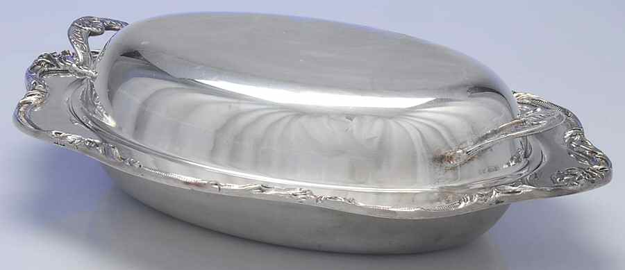 Silverplate Hollowware 12" Oval Double Vegetable by Unknown Manufacturer-1