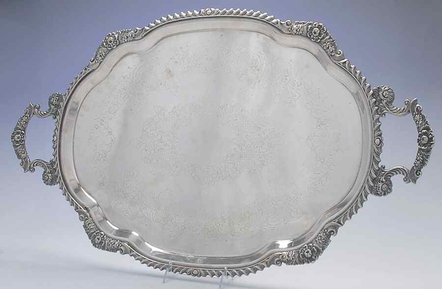 Silverplate Hollowware 22" Large Waiter Tray by Unknown Manufacturer-1